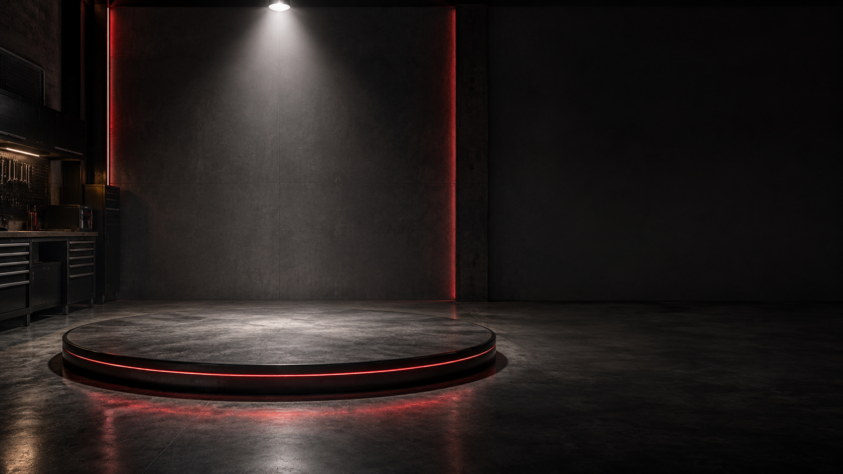Bowzer Garage z metalową platformą przygotowaną dla EM5 Pro
